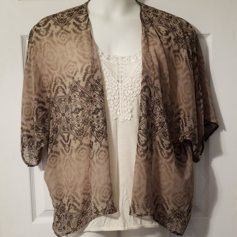 Studio Y Large smokey colored kimono cardigan